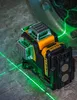 A Dewalt laser level is shown on a concrete surface with green laser lines projected. Produktbild-Vorschau