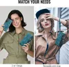 Collage showing two women with a teal phone case and wallet. Produktbild-Vorschau