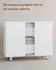 A white bathroom vanity cabinet with two large drawers, shown with its legs, against a light gray background. Voir les images du produit