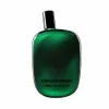 A green perfume bottle with a black cap, set against a white background. Produktbild-Vorschau