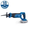 A cordless reciprocating saw with a battery pack attached, shown against a white background. A circular badge indicating '10 Jahre Garantie' is in the top left corner. Produktbild-Vorschau