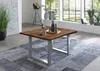 Esstisch Baumkante massiv Akazie nussbaum 90 x 90 silber Produktbild-Vorschau 1