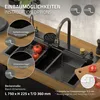 Dřez ML-Design z nerezové oceli, antracitový, s výsuvnou Náhled obrázku produktu 7