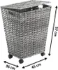 Kobolo Wäschebehälter mit Rollen aus grauem Polyrattan - Produktbild-Vorschau 2