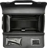 An open black leather briefcase is shown from a top-down view. Produktbild-Vorschau