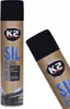 Two cans of K2 SIL silicone spray are shown against a white background. One can is upright and in focus, while the other is angled and slightly out of focus. Produktbild-Vorschau