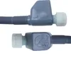 Two identical grey hoses with white connectors are shown against a white background. Voir les images du produit