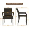 Diagrams showing the dimensions of two rattan garden chairs. Produktbild-Vorschau