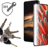 A product shot featuring a smartphone screen protector and a set of keys. Produktbild-Vorschau