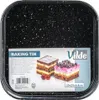 A black baking tin with a speckled pattern, featuring images of two slices of cake and text labels. Náhľad obrázku produktu