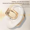 A close-up of a gold and white in-ear headphone nestled in a stylized ear. Produktbild-Vorschau