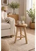 Holzhocker - D30 x H45 cm - natur - Teakholz - Sitzhocker - Produktbild-Vorschau 4