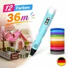 DIY Kinder 3D Stifte Set 3D Druckstift 36m 12Farben PLA Produktbild-Vorschau 1
