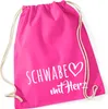 Huuraa Turnbeutel Schwabe mit Herz 12 Liter Fuchsia Produktbild-Vorschau 1