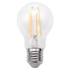 A close-up studio shot of a clear glass LED light bulb with a silver screw base. Náhľad obrázku produktu