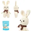 Handgestrickter Hase gehäkelt aus Baumwolle Spielzeug 18 cm Produktbild-Vorschau 4