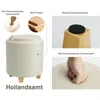 Runder Sitzhocker mit Stauraum, Samt Polsterhocker mit Produktbild-Vorschau 6