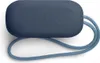 The underside of a blue JBL Reflect Aero earbud case with a blue lanyard attached. Náhľad obrázku produktu