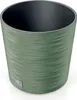 A green textured round planter pot with a dark interior, shown from a slightly elevated angle against a white background. Produktbild-Vorschau