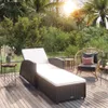 vidaXL Sonnenliege mit Cremeweißer Auflage Poly Rattan Produktbild-Vorschau 2