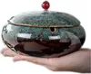 Winddichter Keramik-Aschenbecher mit Deckel Blau 14.5cm - Produktbild-Vorschau 1