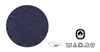 A dark blue circular fabric swatch and several care instruction symbols are shown against a white background. Produktbild-Vorschau