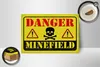 Holzschild Achtung Danger Mine Field Minenfeld 18x12 cm Produktbild-Vorschau 2