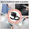 A collage showing a steam cleaner being used on various surfaces like clothes, car interiors, bathrooms, and upholstery. Produktbild-Vorschau
