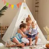 Dětský stan Tipi, vnitřní a venkovní stan na hraní, plátěný Náhled obrázku produktu 8