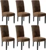 Six brown dining chairs are arranged in two rows of three against a white background. Náhled obrázku produktu