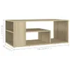 vidaXL Konferenční stolek Sonoma dub 100x50x40 cm materiál Náhled obrázku produktu 7