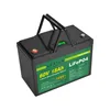 A black lithium-ion battery with a green label and silver handle, shown on a white background. Náhled obrázku produktu