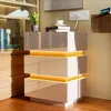 Nachttisch 2er Set Nachttisch mit Steckdose,LED Weiß Produktbild-Vorschau 3