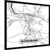 MuchoWow® Gerahmtes Poster Würzburg - Karte - Stadtplan - Produktbild-Vorschau 1
