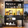 STILVORA Küchenschrank Sideboard mit LED-Beleuchtung,B130 Produktbild-Vorschau 2