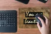 MuchoWow® Mauspad Mousepad Zitat - Schönheit - Braun - Gold Produktbild-Vorschau 4