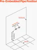 Diagram showing pre-embedded pipe position with measurements for hole spacing and height from the ground. Anteprima dell’immagine prodotto