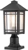 Sockelleuchte Aluminium Glas E27 IP44 44,5 cm Schwarz Produktbild-Vorschau 1