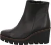 A black wedge ankle boot is shown against a white background. Produktbild-Vorschau