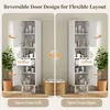 Mobiletto alto da bagno Flieks con ante in rattan, design Anteprima dell’immagine prodotto 8
