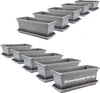 Balkon Blumenkasten 40cm anthrazit Set mit Untersetzer Produktbild-Vorschau 1