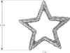 A silver glitter star decoration with a size indicator. Produktbild-Vorschau