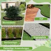Collage of four garden scenes showing the use of black edging for flower beds, patios, garden paths, and vegetable gardens. Produktbild-Vorschau