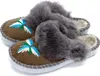Damen Leder Wolle Winter HüttenSchuhe Lamfell HausSchuhe Produktbild-Vorschau 4