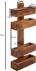 A wooden shelf unit with dimensions indicated by measurement lines and text. Produktbild-Vorschau