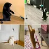 A collage of four images showing different cats playing with interactive cat toys. Voir les images du produit