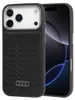 A black Audi branded iPhone case is shown next to an iPhone. Anteprima dell’immagine prodotto