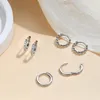 3 paires de créoles Ohrringe Silber 925 Damen 14K Gold Voir les images du produit 6