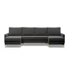 A dark gray sectional sofa with a chaise lounge on each side, presented on a white background. Produktbild-Vorschau