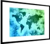 MuchoWow® MuchoWow® Gerahmtes Poster Weltkarte - Blau - Produktbild-Vorschau 7